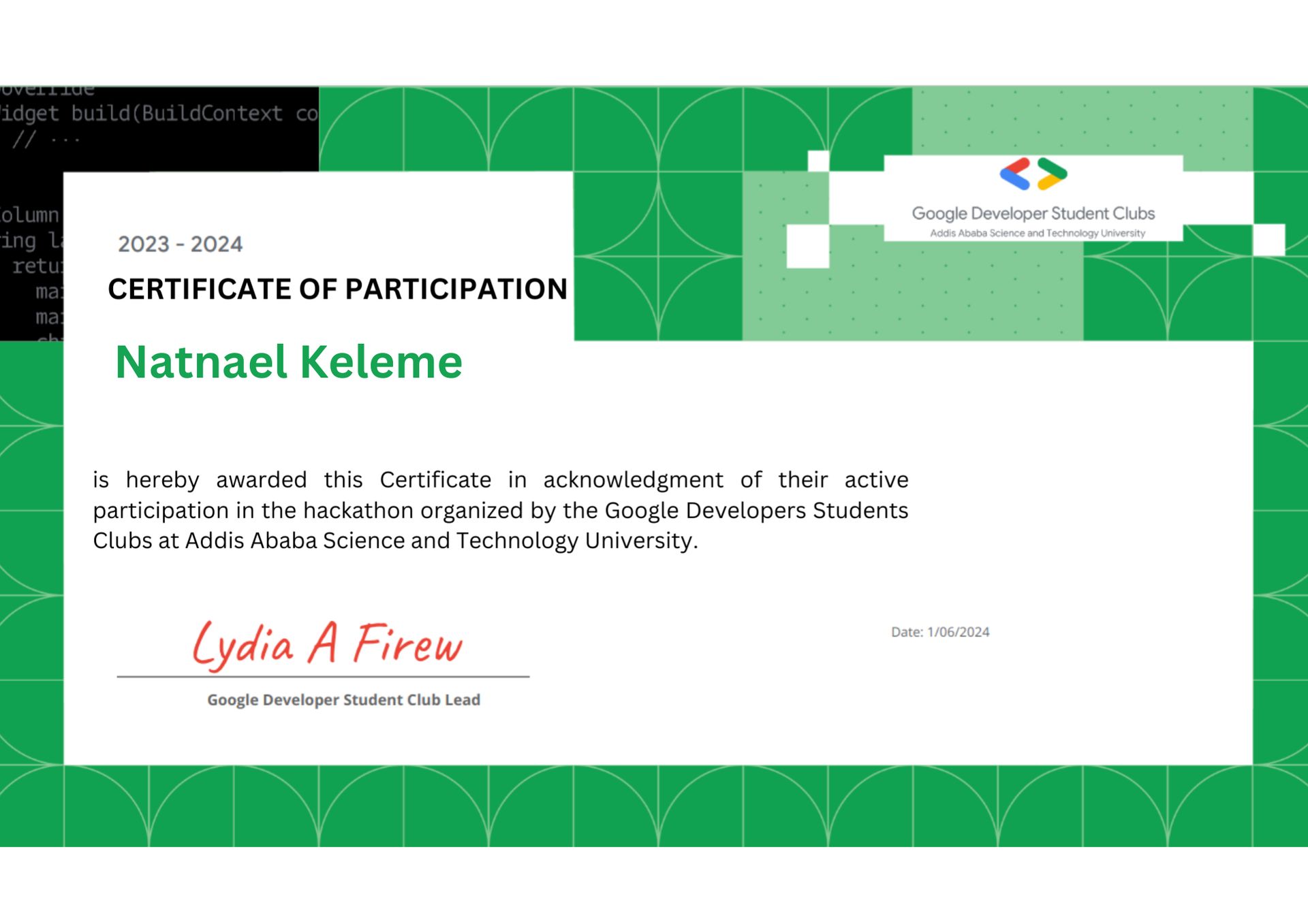 GDSC Hackathon Participant