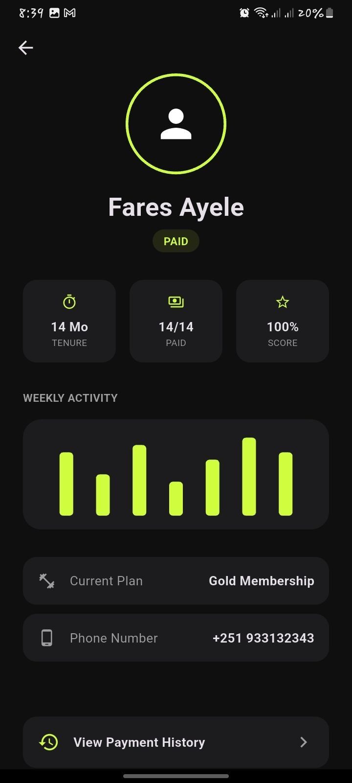 Gym Management System — screenshot 2