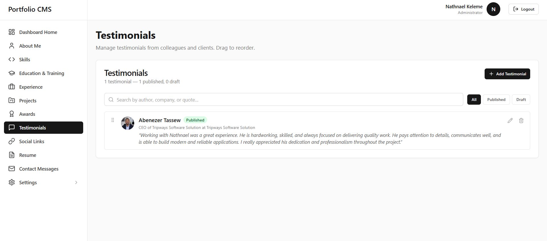 Portfolio CMS Platform — screenshot 10
