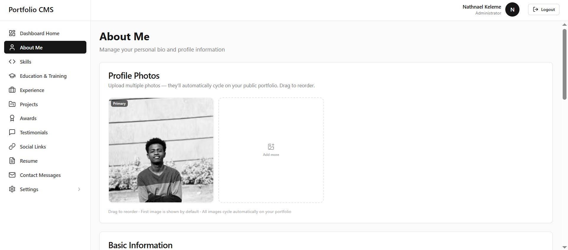 Portfolio CMS Platform — screenshot 3