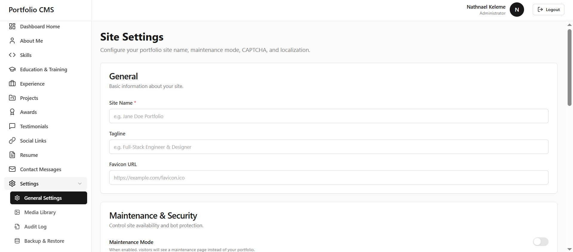Portfolio CMS Platform — screenshot 14