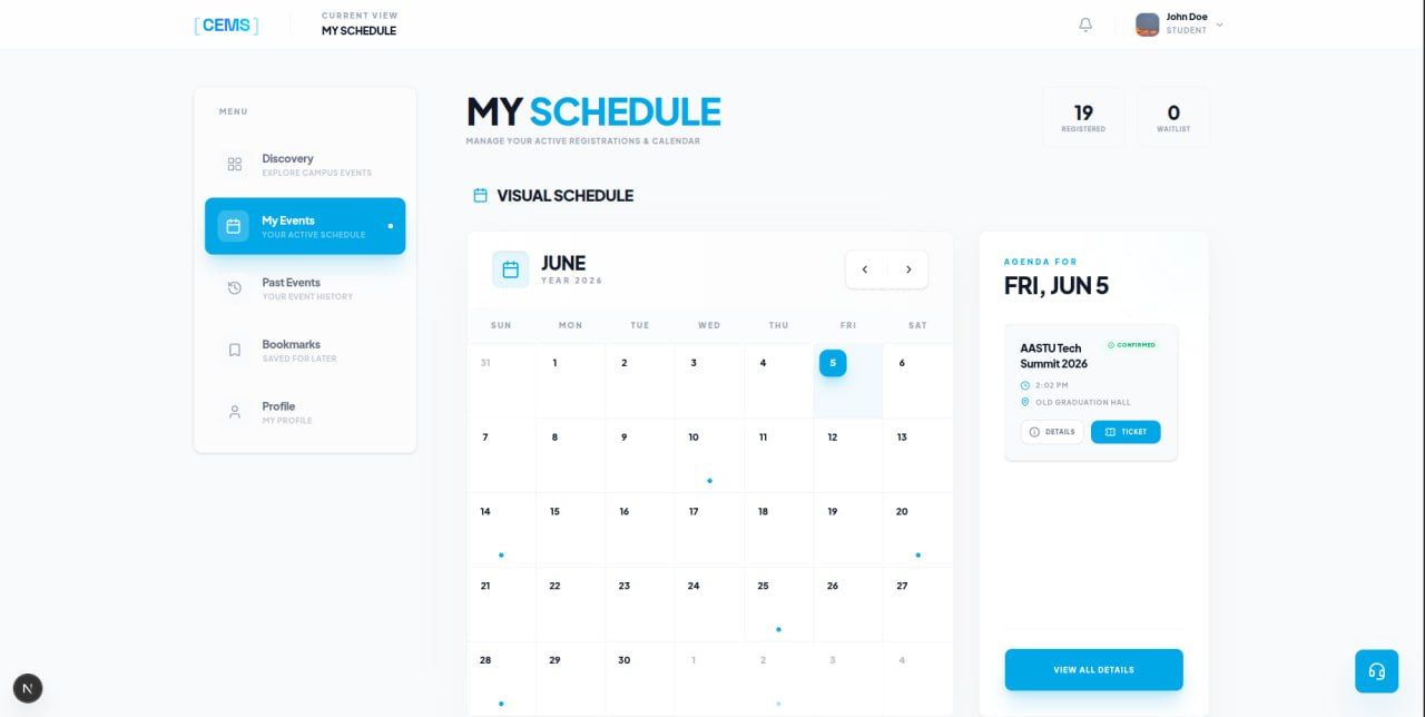AASTU Campus Event Management System (CEMS) — screenshot 8