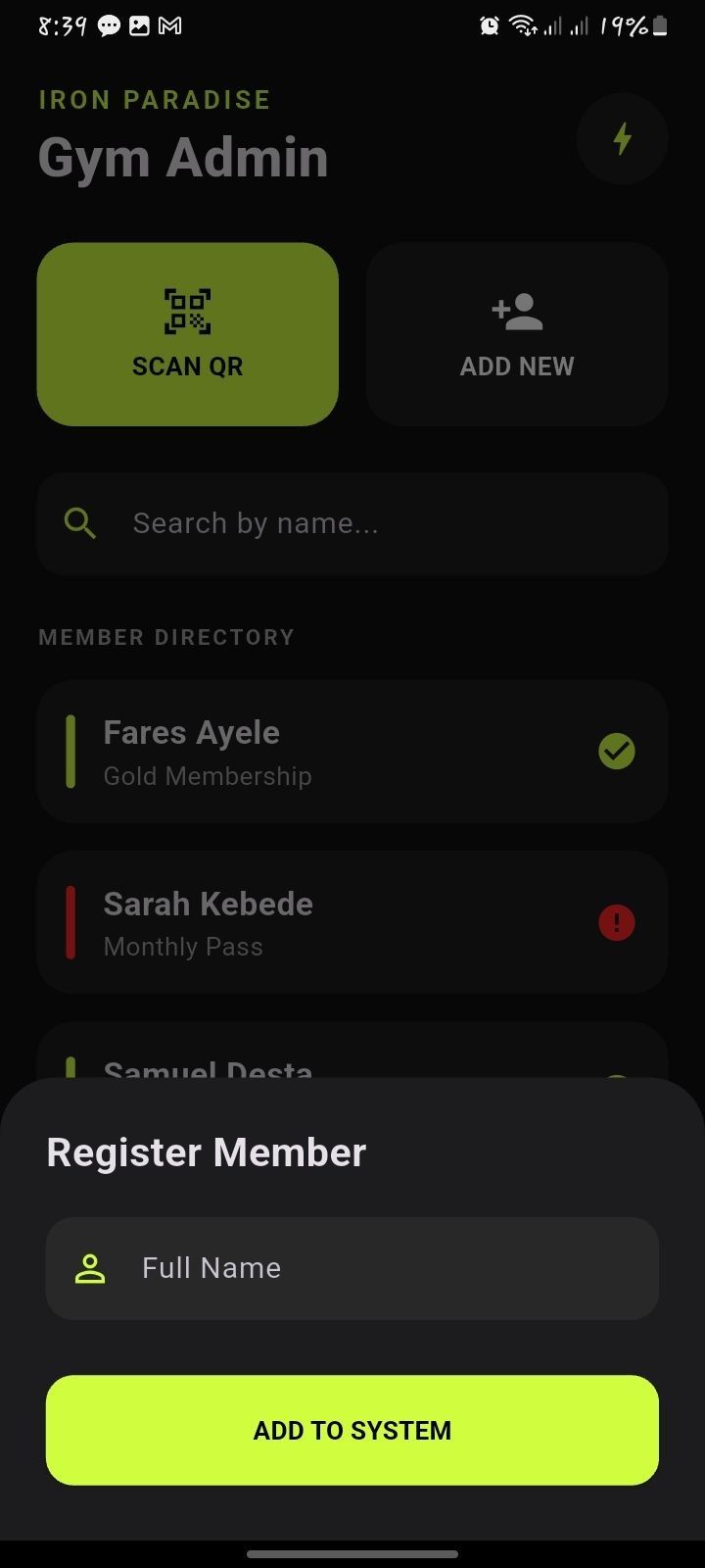 Gym Management System — screenshot 4
