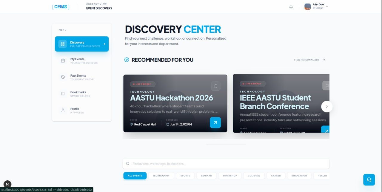 AASTU Campus Event Management System (CEMS) — screenshot 4