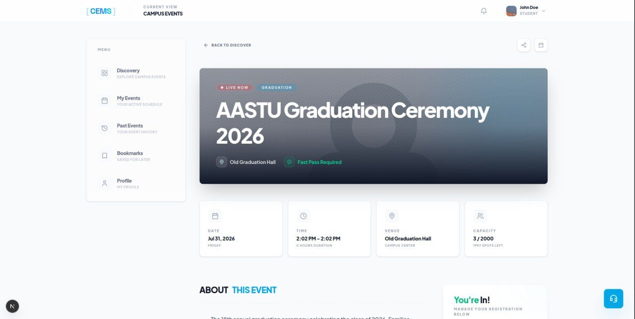 AASTU Campus Event Management System (CEMS) — screenshot 6