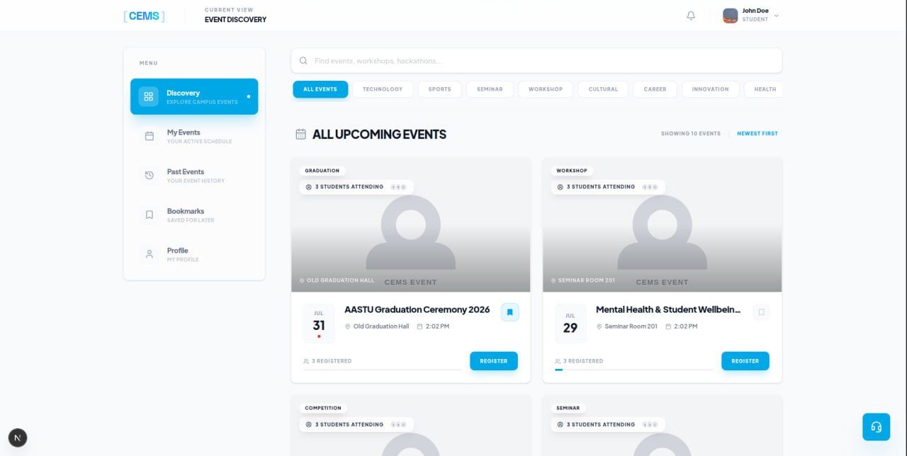 AASTU Campus Event Management System (CEMS) — screenshot 5