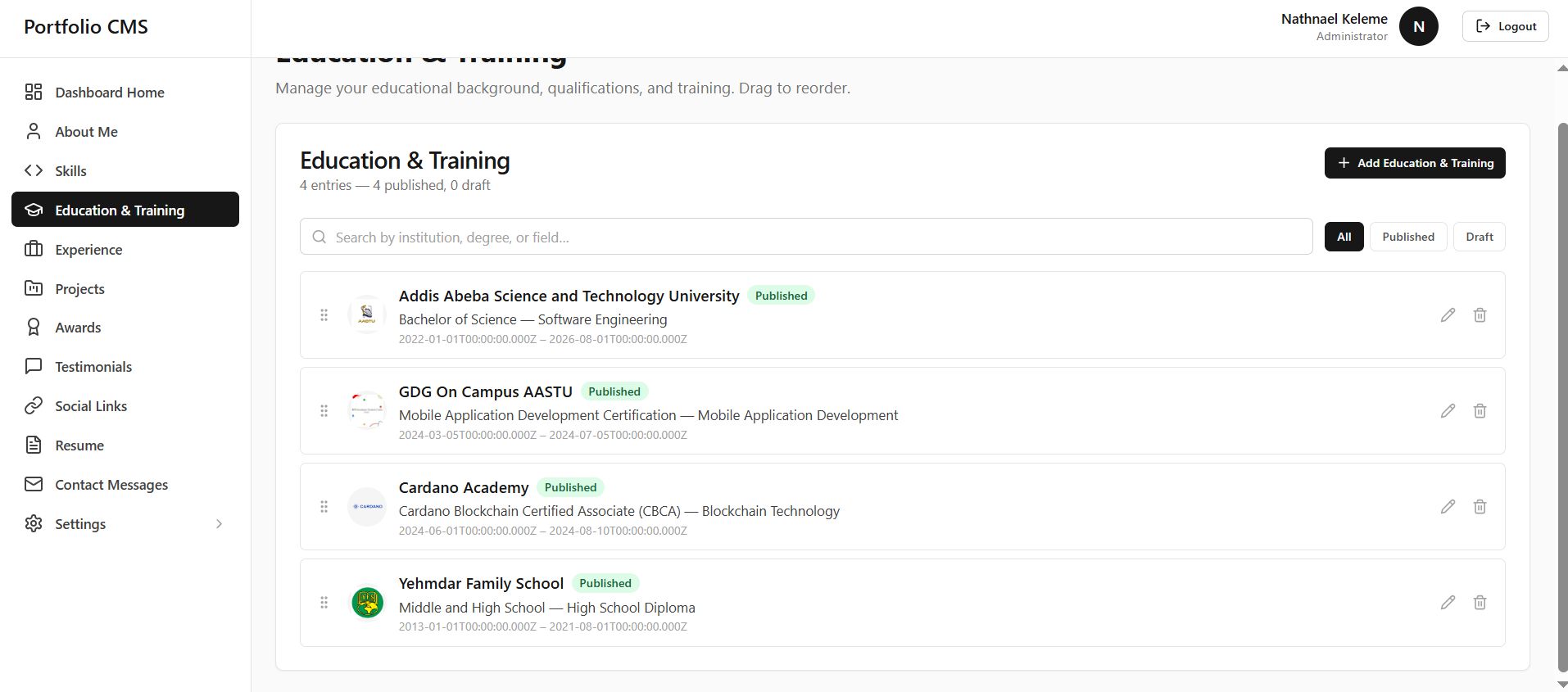 Portfolio CMS Platform — screenshot 6