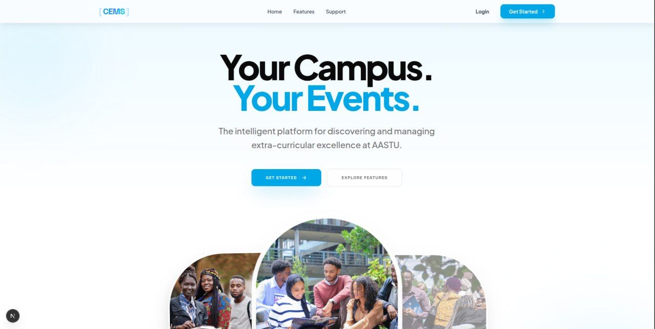 AASTU Campus Event Management System (CEMS) — screenshot 1