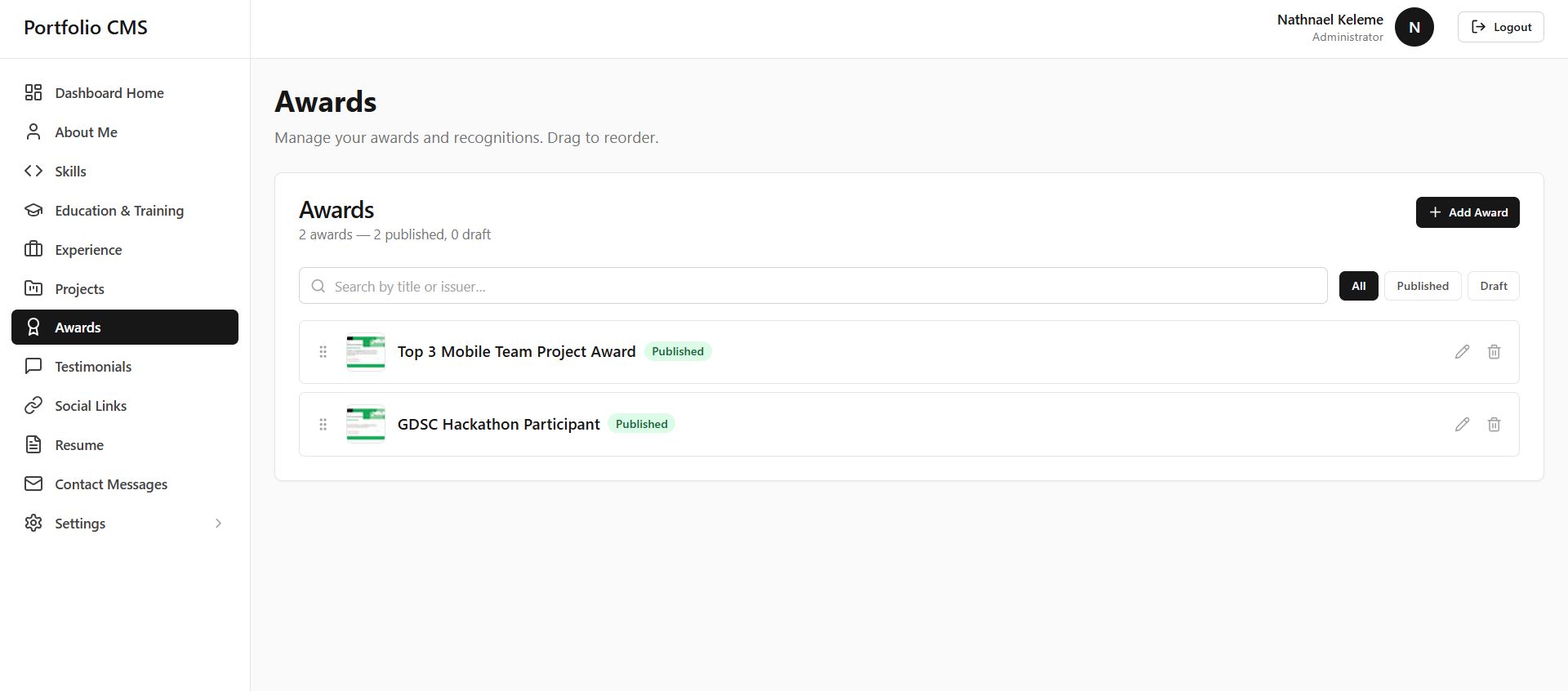 Portfolio CMS Platform — screenshot 9