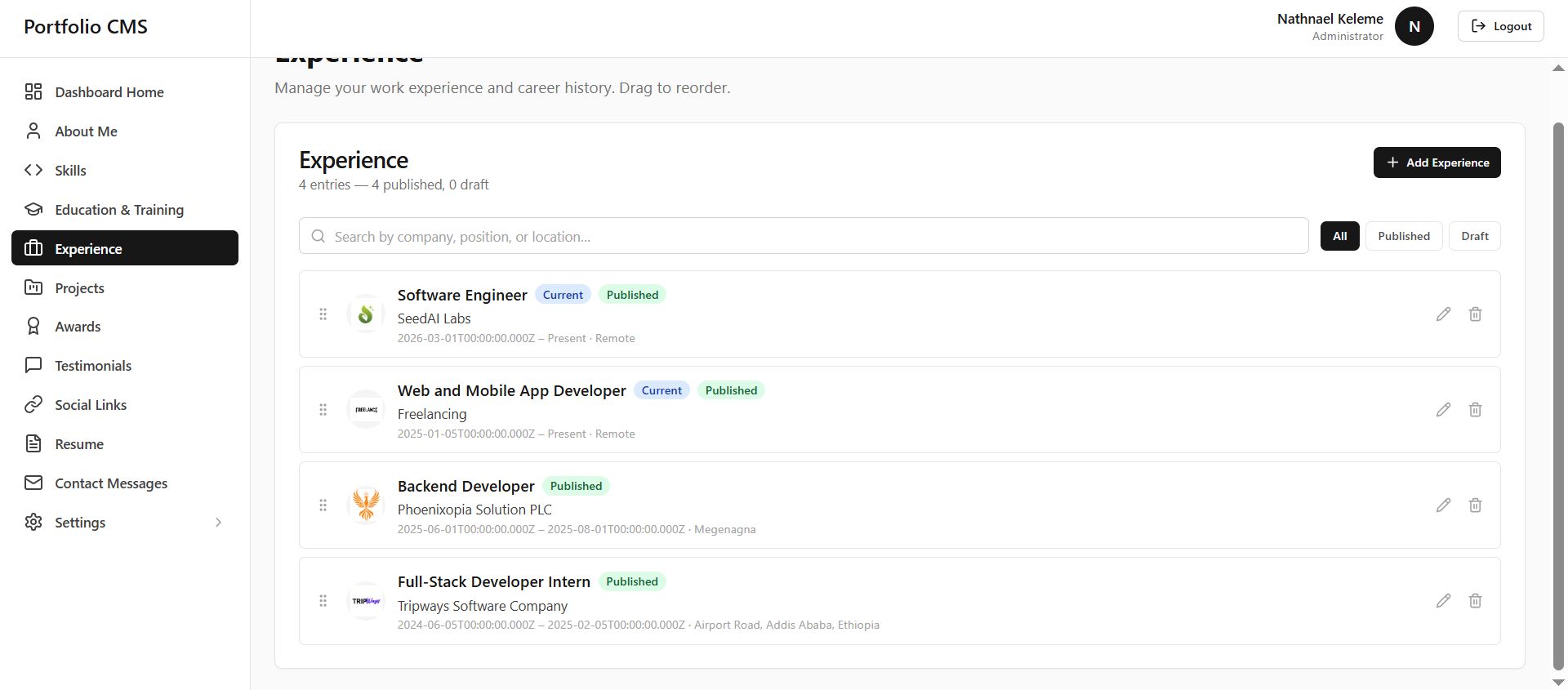 Portfolio CMS Platform — screenshot 7